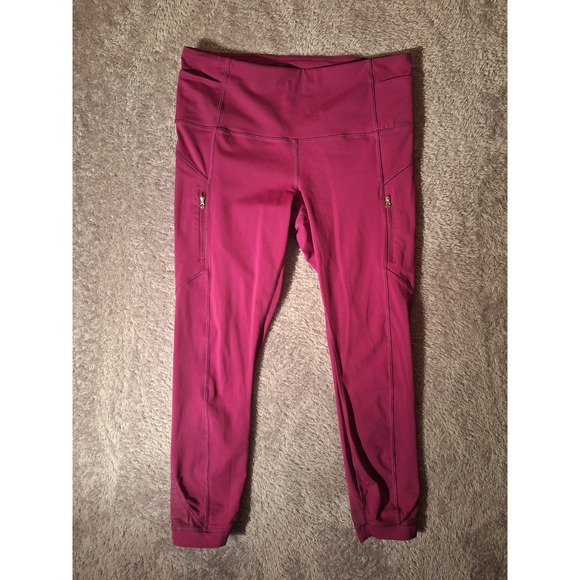 lululemon athletica Pants - Lululemon Athletica Womens Purple Crop Leggings High Rise Side Pockets, Leggings
